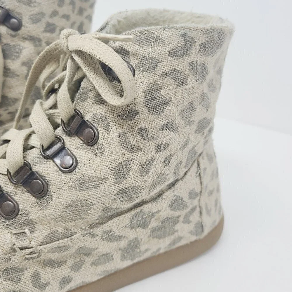 Toms | Women's Animal Print Front Lace Up Booties (Size 11)